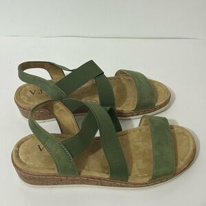 VJH confort Women's Flat sandals,
Comfort Slip-on Elastic ankle strap Size 8